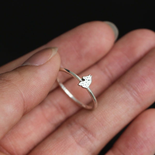 sterling silver WOLF head ring,moon 