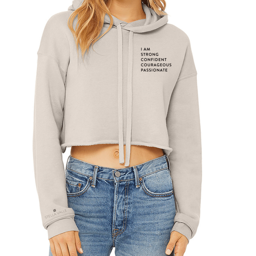 I AM Cropped Hoodie Sweatshirt