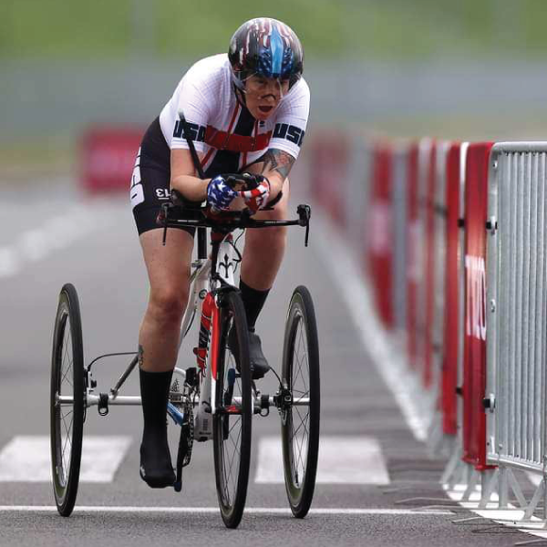 Monica Sereda competing at the Tokyo Olympics. Photo by Casey Gibson.