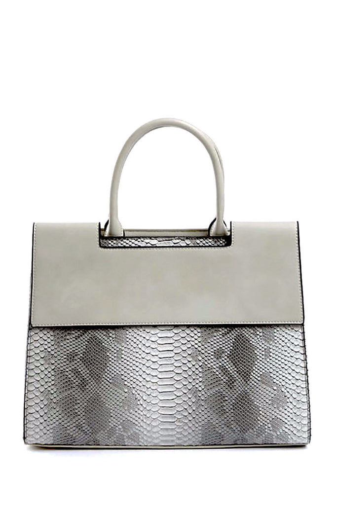 gray snakeskin purse