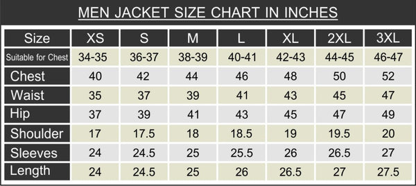 Men Size Chart