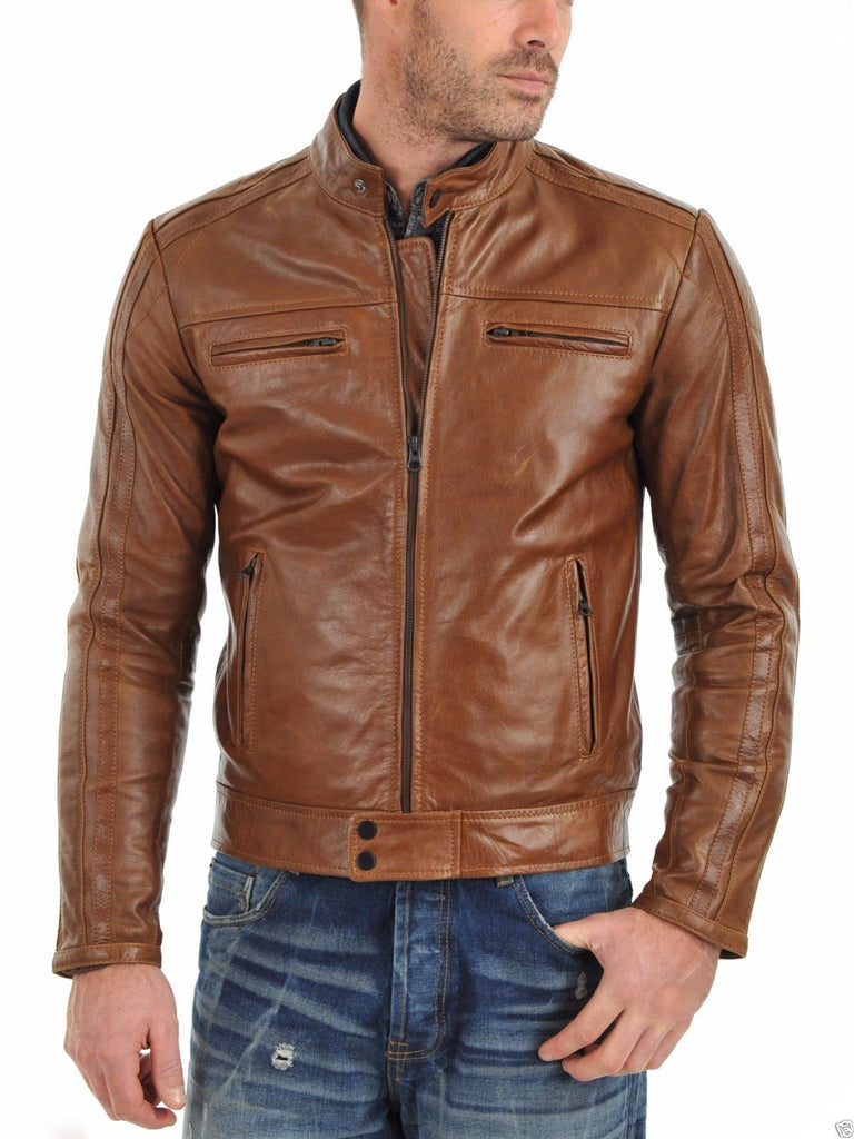 Men Real Lambskin Leather Jacket Km010 Koza Leathers 