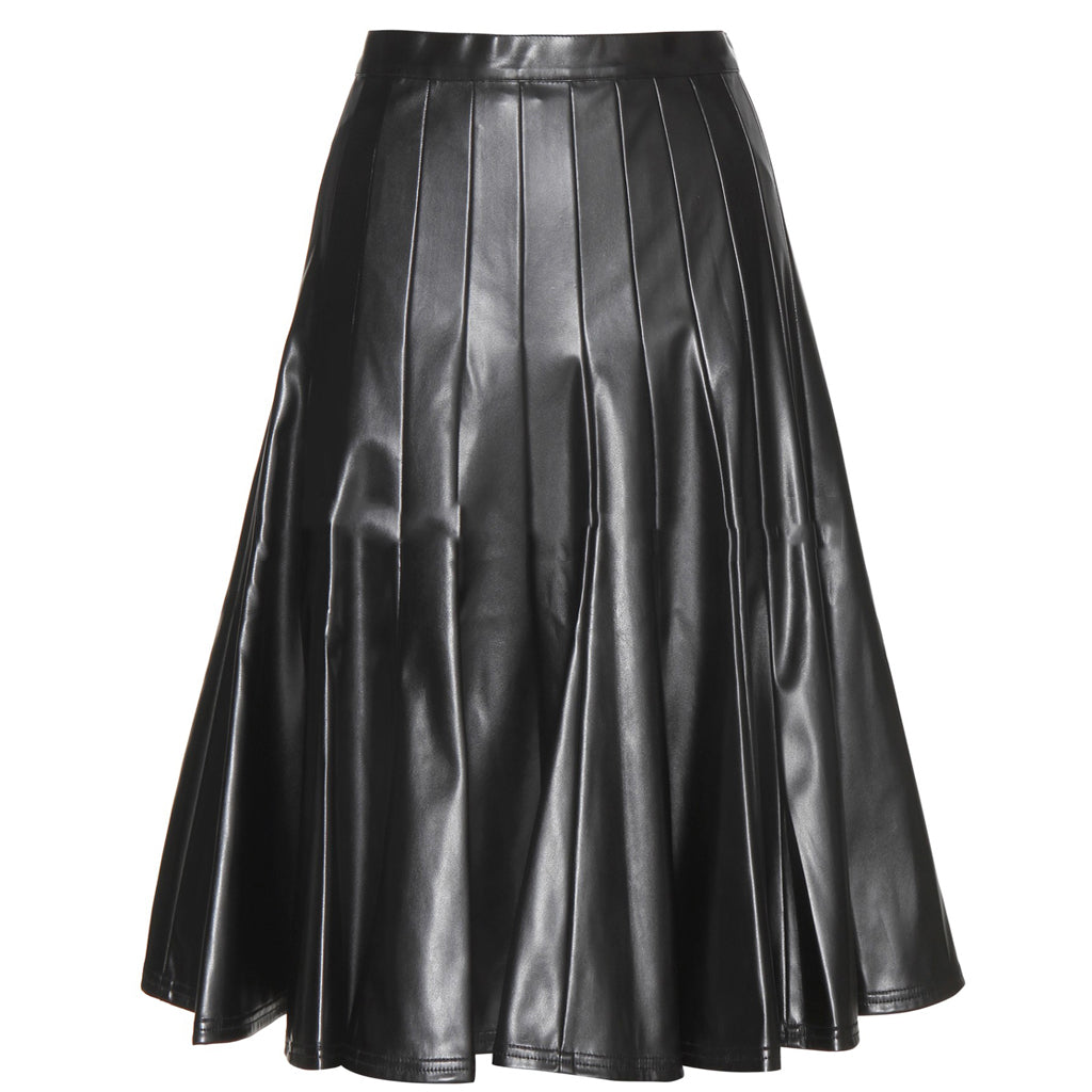 Women Real Lambskin Leather Knee Length Skirt WS156 - Koza Leathers