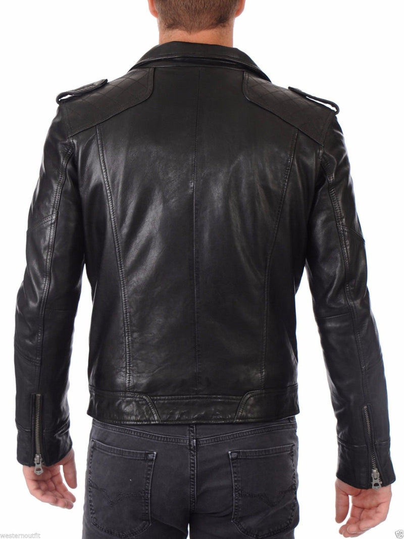 Mens Classic Leather Motorcycle Jacket | Real Leather Biker Jacket Sale ...