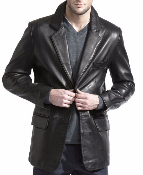 Men Real Sheepskin Leather Blazer KB006 - Koza Leathers