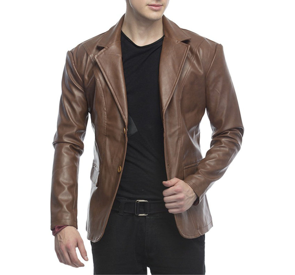 leather blazer men