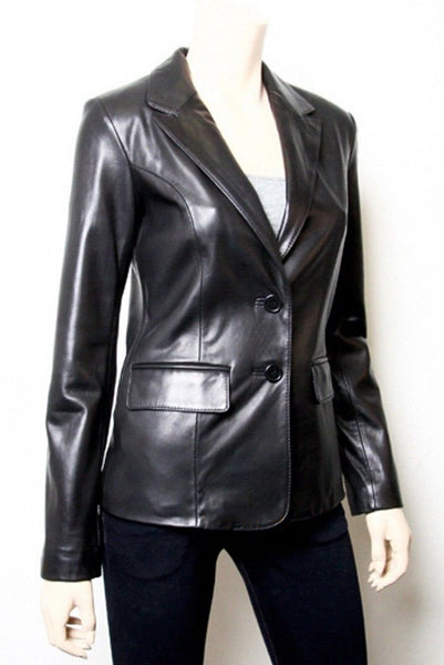 Koza Leathers Women's Real Lambskin Leather Blazer BW049