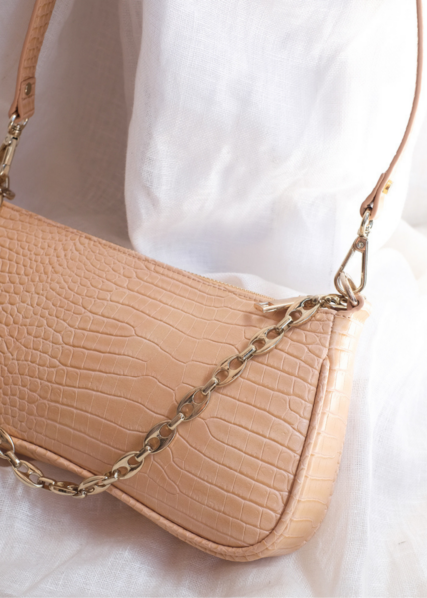 BILLINI | Rose Shoulder Bag in Camel Croc