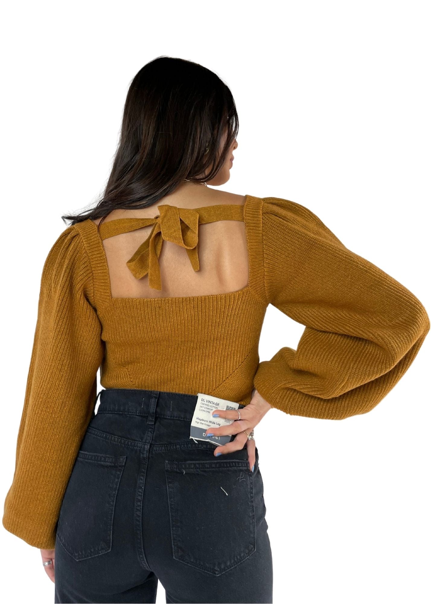 MINKPINK | Vayu Long Sleeve Knit Top in Gold