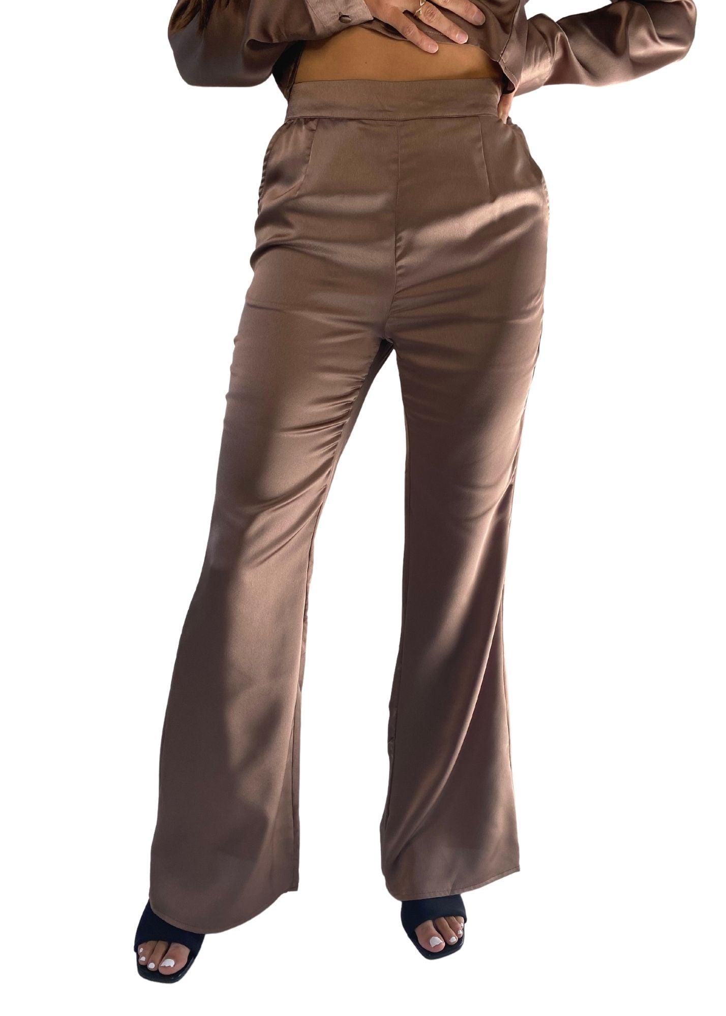 SAGE THE LABEL | Hammered Satin Pant in Toffee