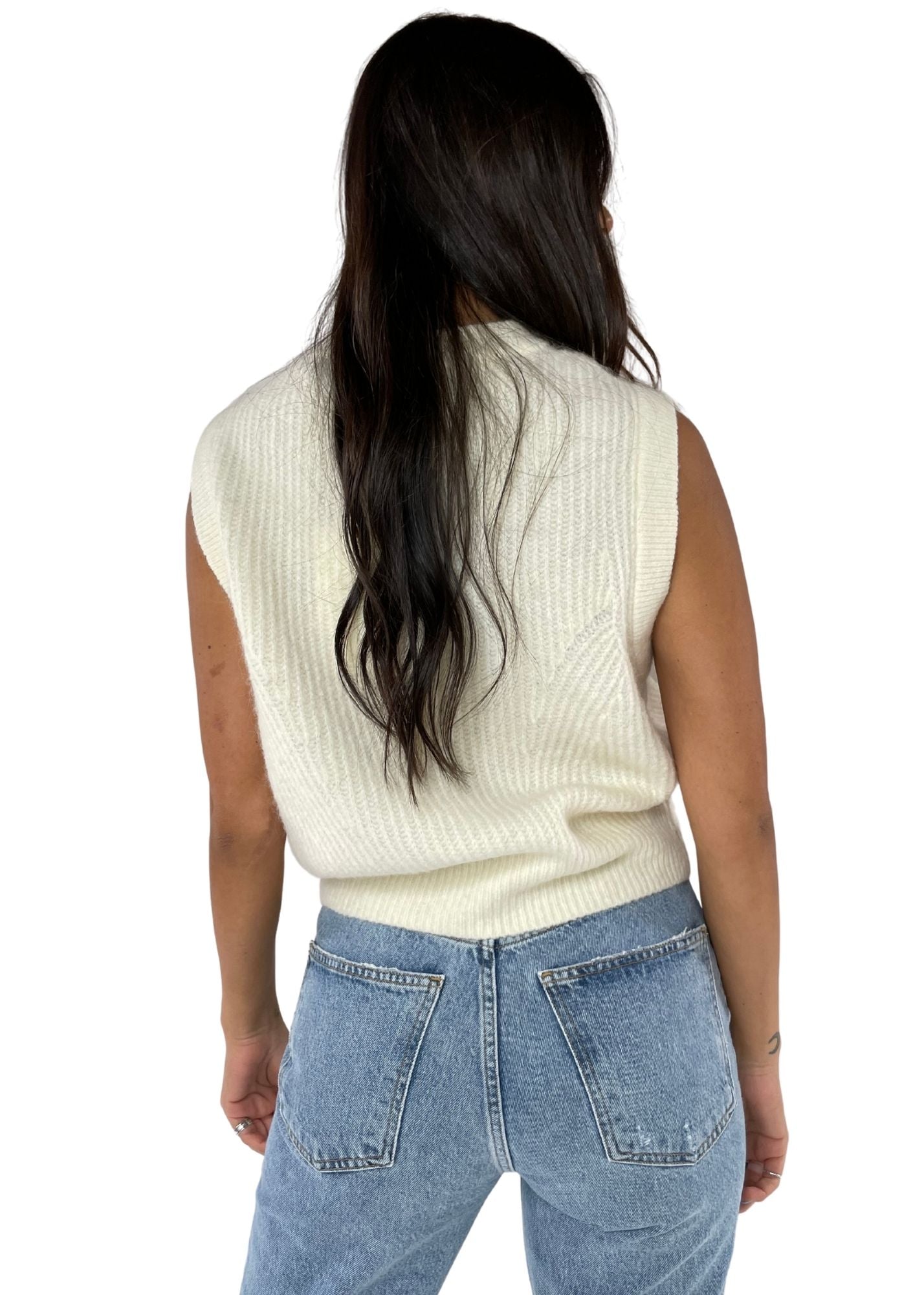 SCOTCH & SODA | Fuzzy Knitted Sweater Vest in White