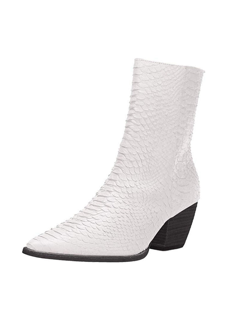 white snake skin boots