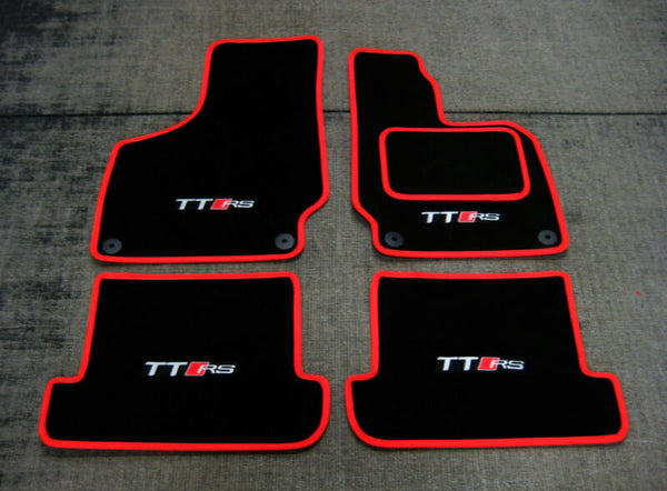 Black Red Super Velour Car Mats To Fit Audi Tt Mk2 06 14 Tt