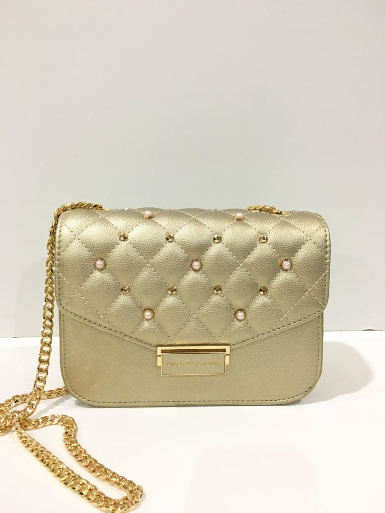 charles and keith gold bag