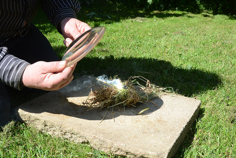 Fire Starting Methods like Flint and Steel - Magnifying Glass