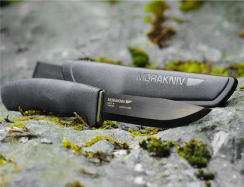Mora of Sweden Pathfinder Black DLC Carbon Fixed Blade Bushcraft Knife For  Sale