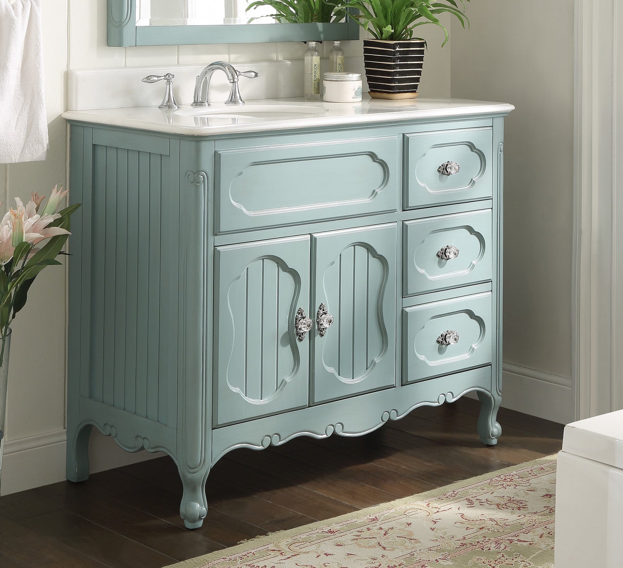 42 Benton Collection Victorian Cottage Style Knoxville Bathroom Sink Vanity Model Gd 1509lb 42