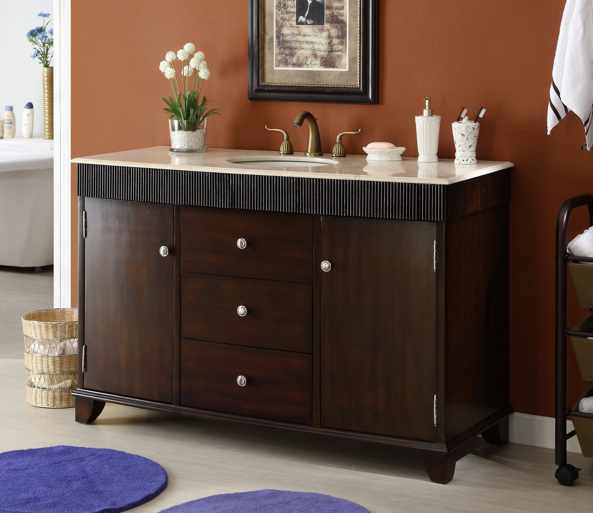 54 Benton Collection Contemporary Felton Bathroom Sink Vanity