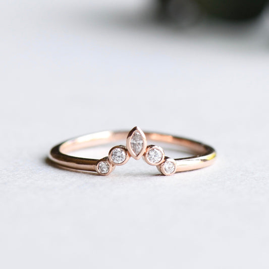 14k Diamond Ring Guard – Rose & Choc