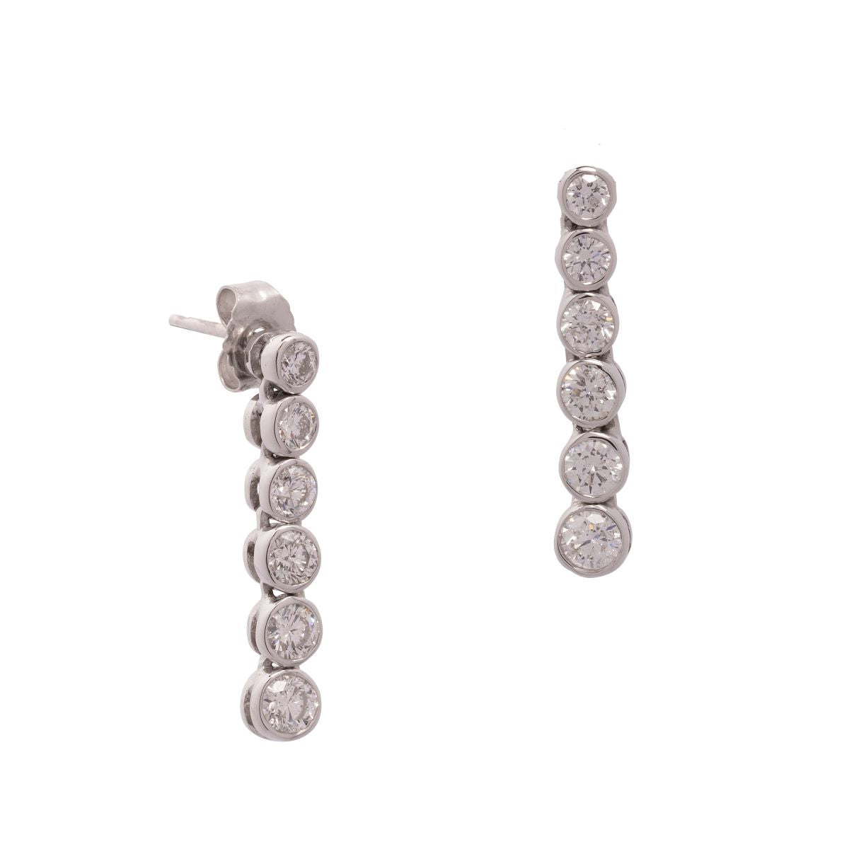 Bubble Diamond Line Earrings