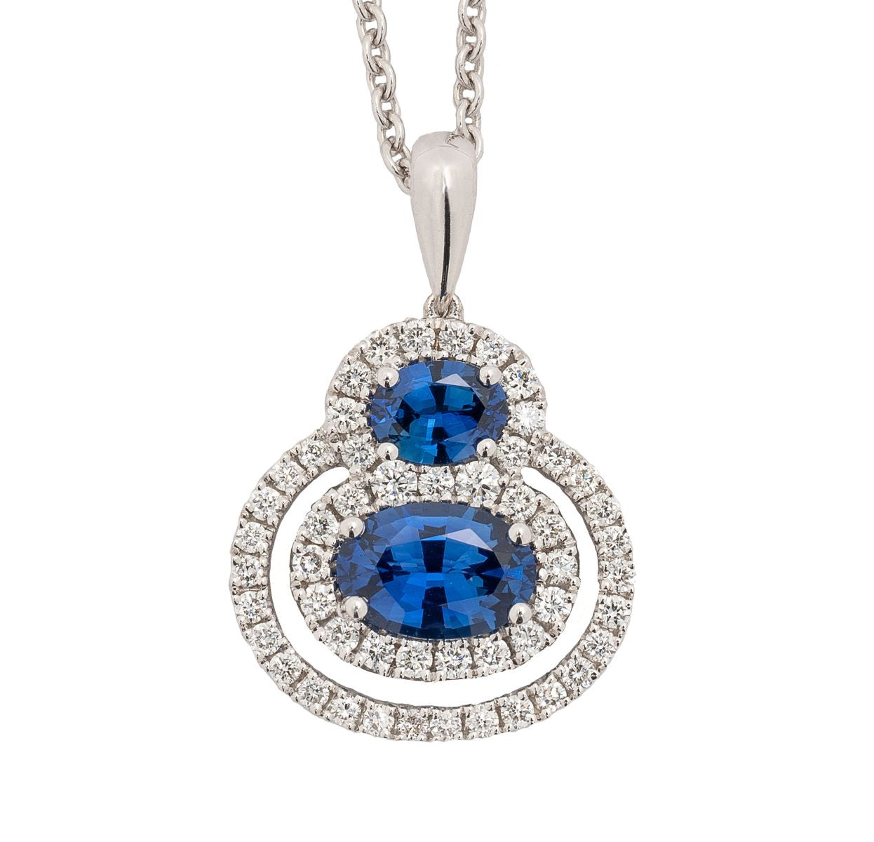 Spark Double Oval Sapphire Necklace