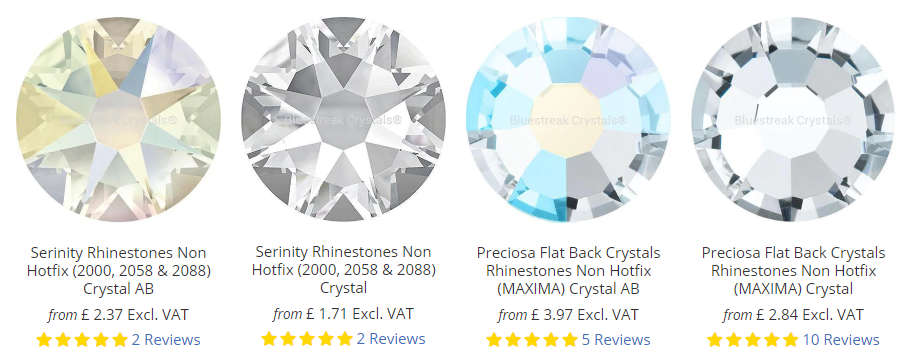 Flat Back Crystals & Rhinestones (Non Hotfix) - All Brands