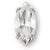 Preciosa Navette Stone in Crystal and Silver Setting 8mm