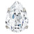 Preciosa Crystals Single Stone Setting Baroque Pear Silver 8x6mm