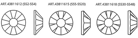 Preciosa flat back rhinestones diagram