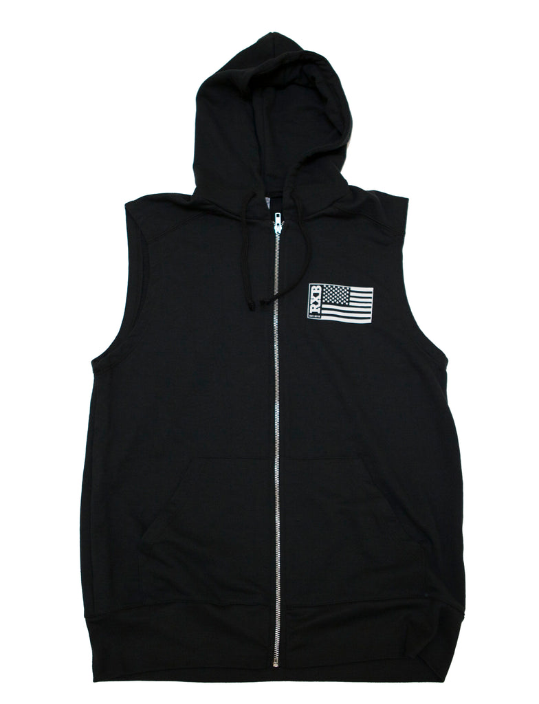 sleeveless warm up hoodie