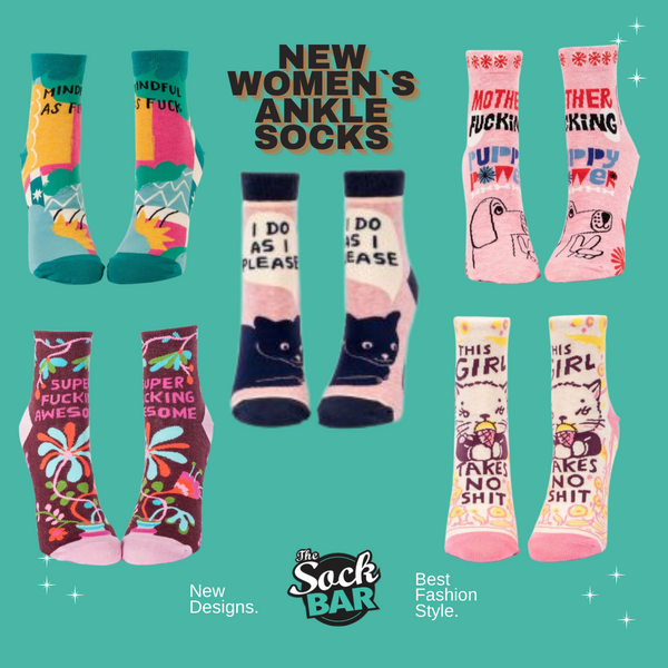 Women`s Ankle Socks. Fun Adult Socks that make the perfect gift. 