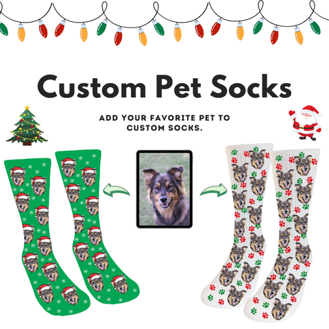 Custom Socks. Holiday Custom Socks Made in Canada. Holiday Stocking Stuffer and Secret Santa Gift ideas. 