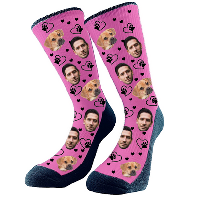 Custom Pet Socks - Paw Print Pattern - Made in Canada by The Sock Bar