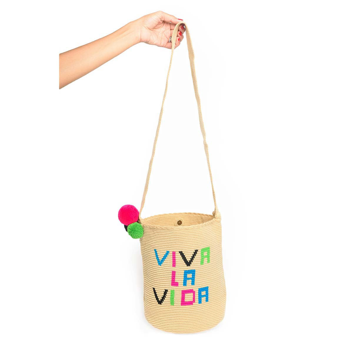 Viva la vida Woven Mochila Bucket Bag