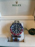 Rolex GMT Master II 116710 40mm Men’s Stainless Steel Watch Refinished Blue Dial Factory Clone Ceramic “Pepsi” Bezel Insert Mint