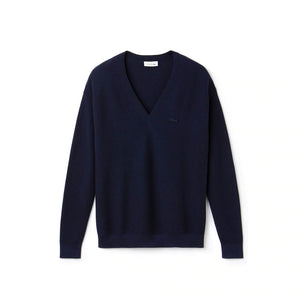 lacoste women's v neck sweater