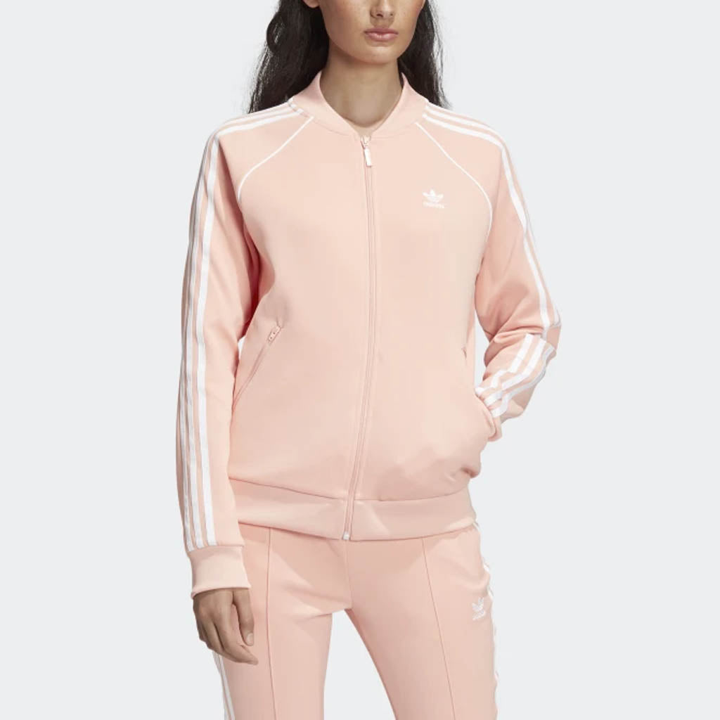 womens pink adidas track jacket