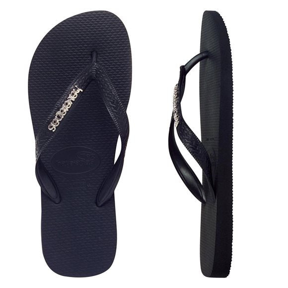 black havaianas with silver logo