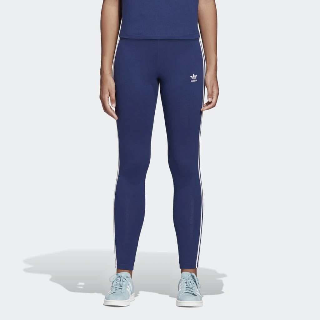 navy blue 3 stripe adidas leggings