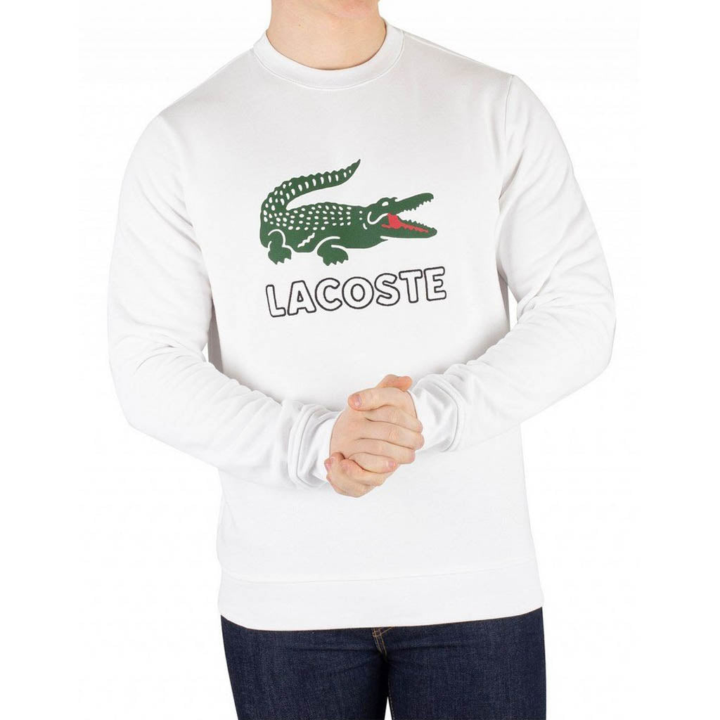 lacoste sweatshirt white