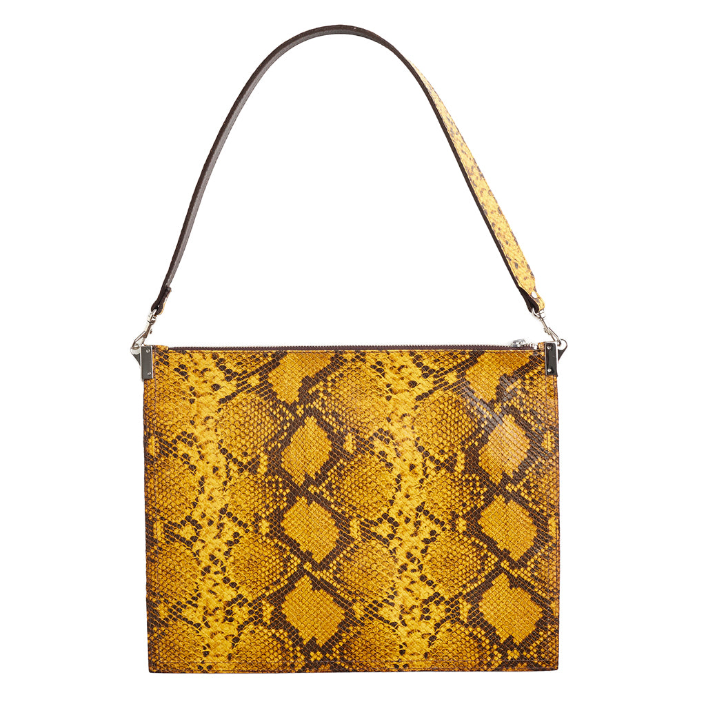 buy/handbag/annette-oversize-pouch-mustard-snake-emboss-leather ...