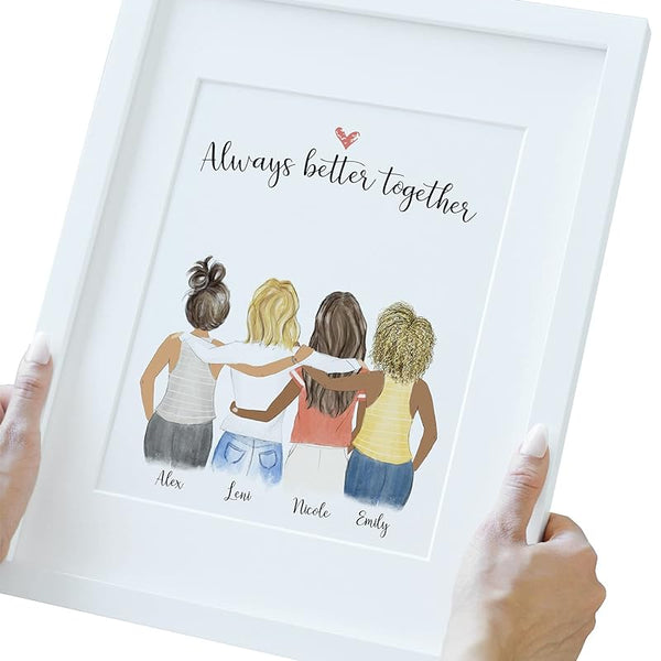 Custom Best friends forever/4 women/best friends gift/print art 8x10 (Unframed)