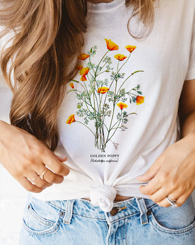 Unique botanical tee for women at glacelis