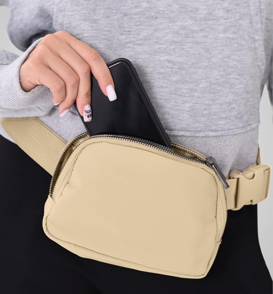 Belt Bag for Women Fanny Pack Dupes Mini Fanny Pack Crossbody Lemon Bags for Women and Men Waterproof-Everywhere Belt Bag khaki