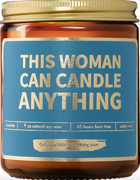 This Woman Can Candle Anything Scented Candle, Soy Wax, Lavender | Womens Gift for Surgery Recovery, Divorce, New Mom Congrats Good Luck Gifts for Women | You Got This Friend Present for Christmas