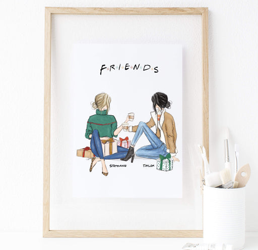 Personalized Best Friends with Male Print art Digital