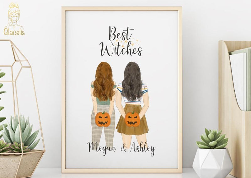 Personalized Best Witches Wall Art Glacelis