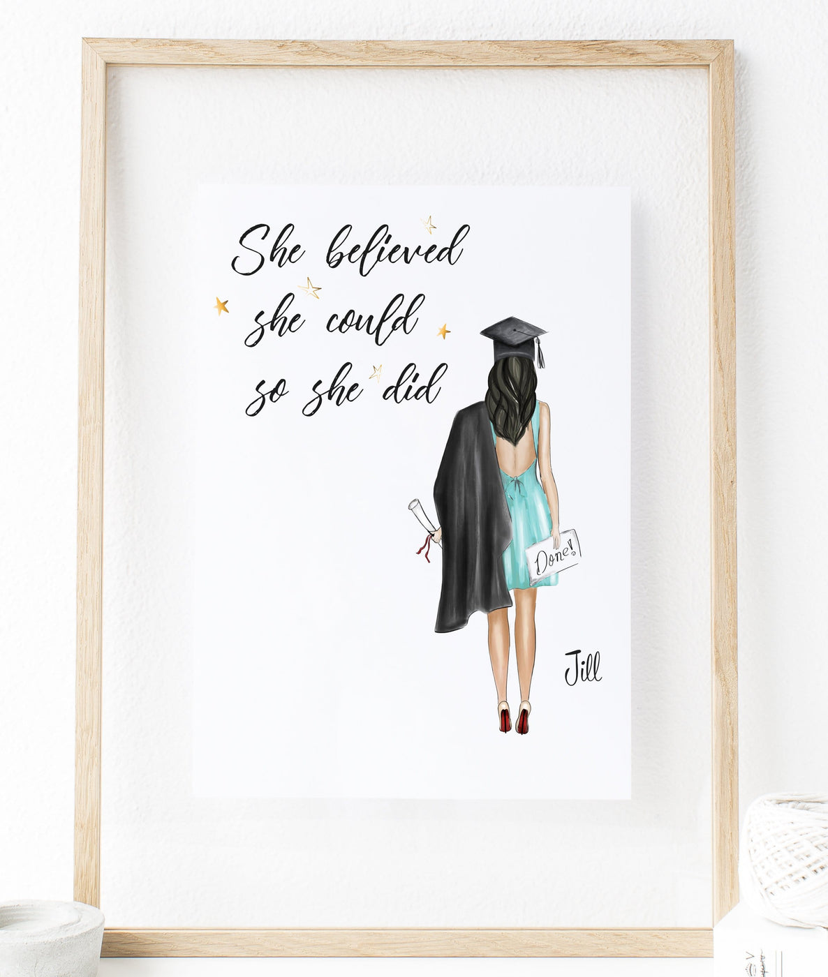 Personalized Graduation Print She Believed She Could So She Did Digi — Glacelis 