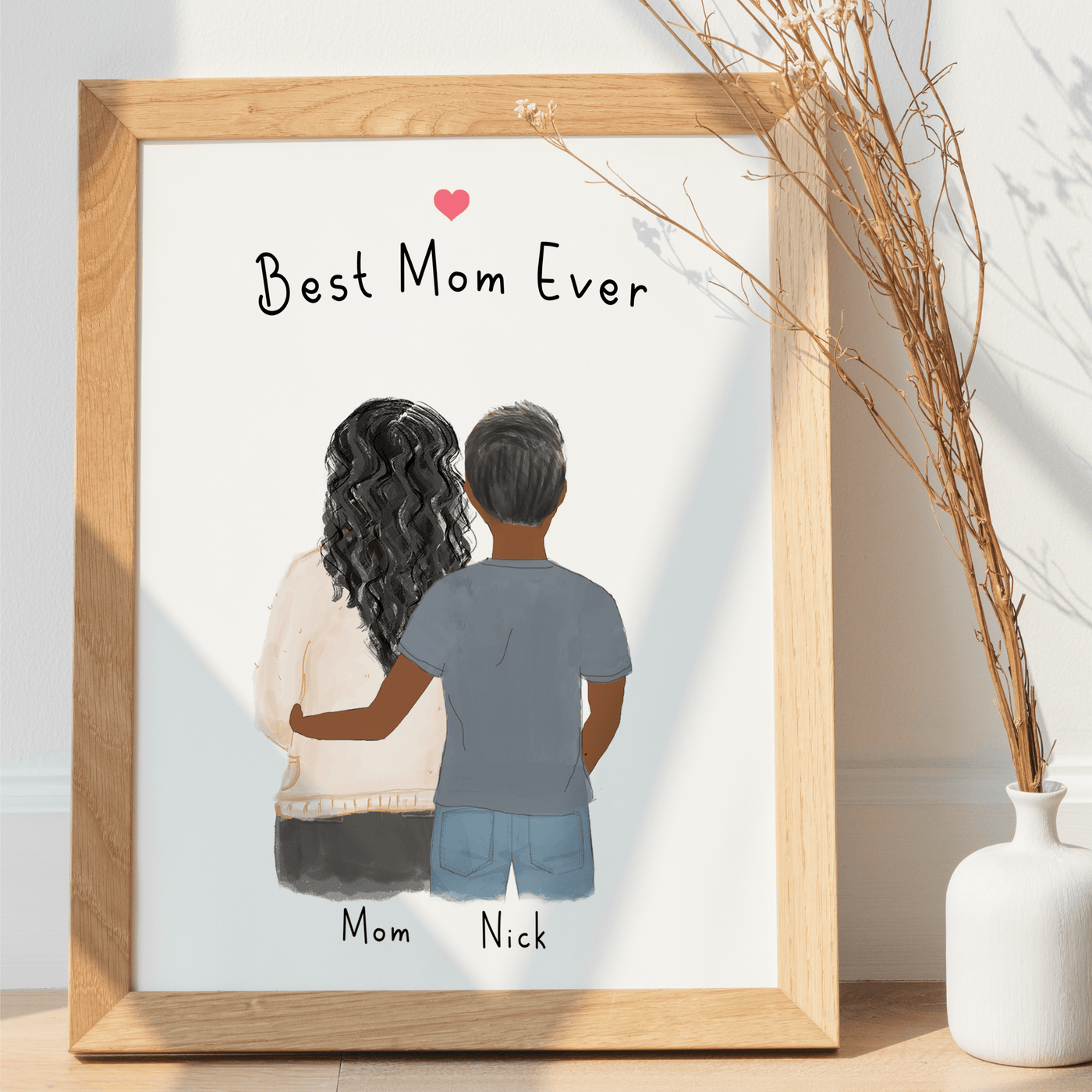 Mother and Son Wall Art / Unique Custom Wall art for Mother's day 2021 ...