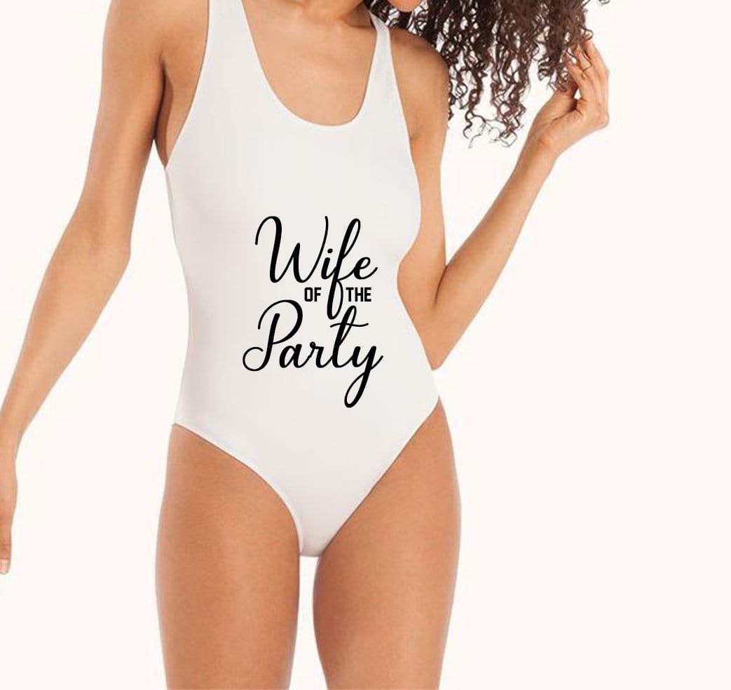 wife of the party one piece swimsuit